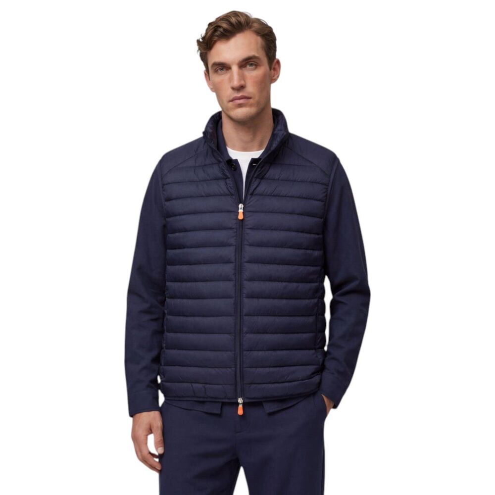 Save the Duck Men's Ultra Light Adam Puffer Vest Synthetic Down Navy Blue Large